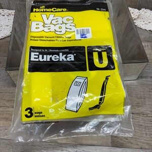Home Care Vac Bags Eureka* Style U vacuum bags 3 BAGS No 3345